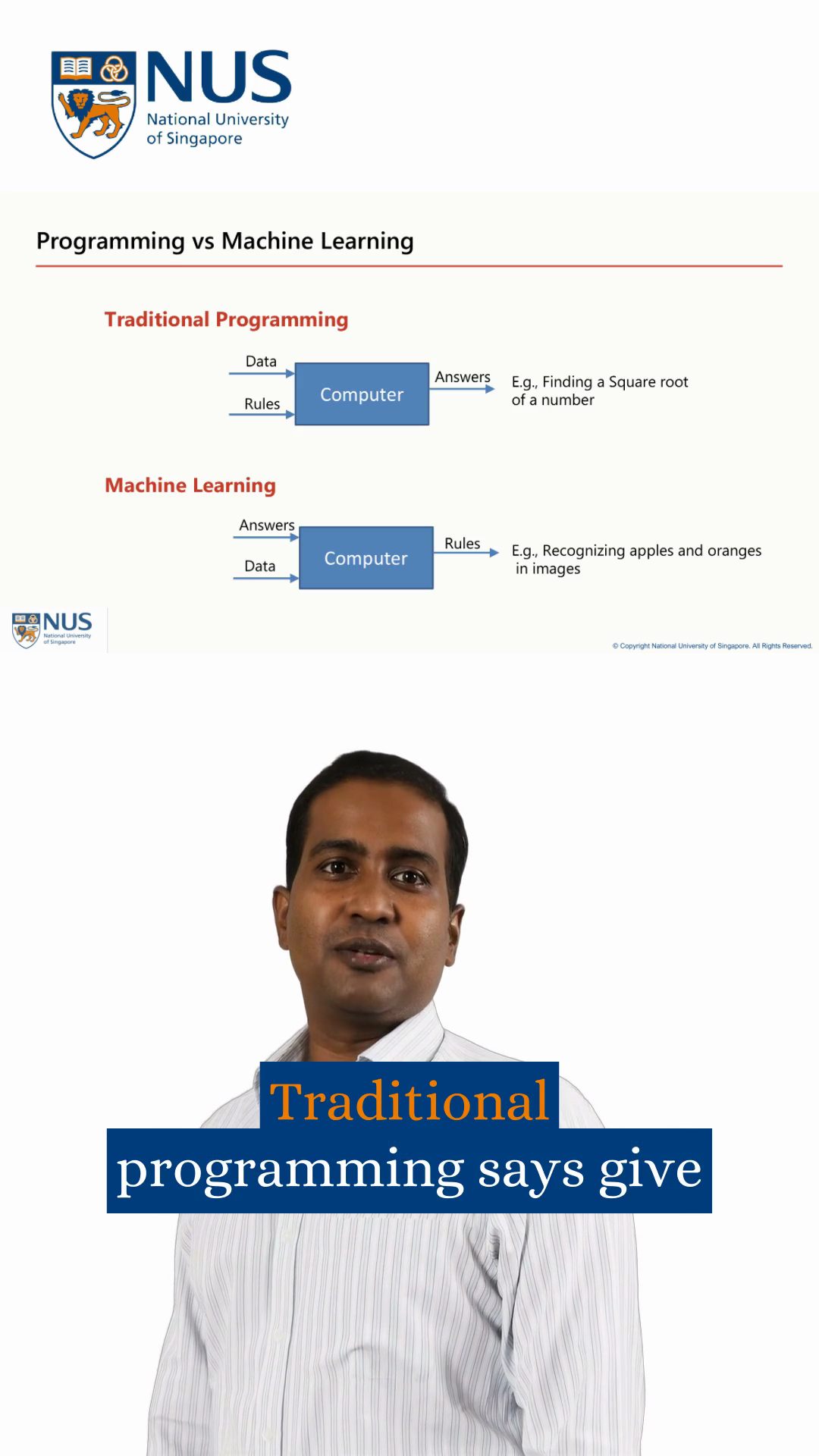 Introduction to Machine Learning episode explaining programming versus machine learning